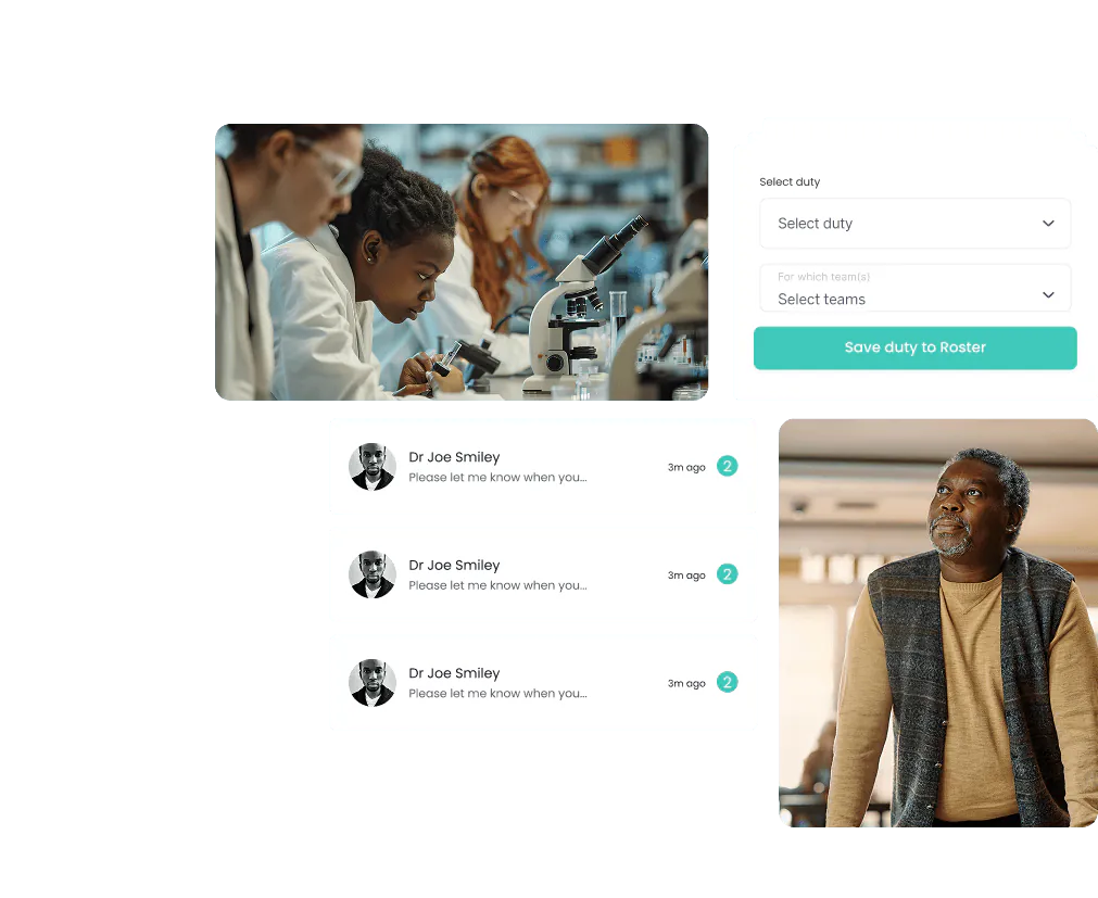 Care app  -  roster and team chat